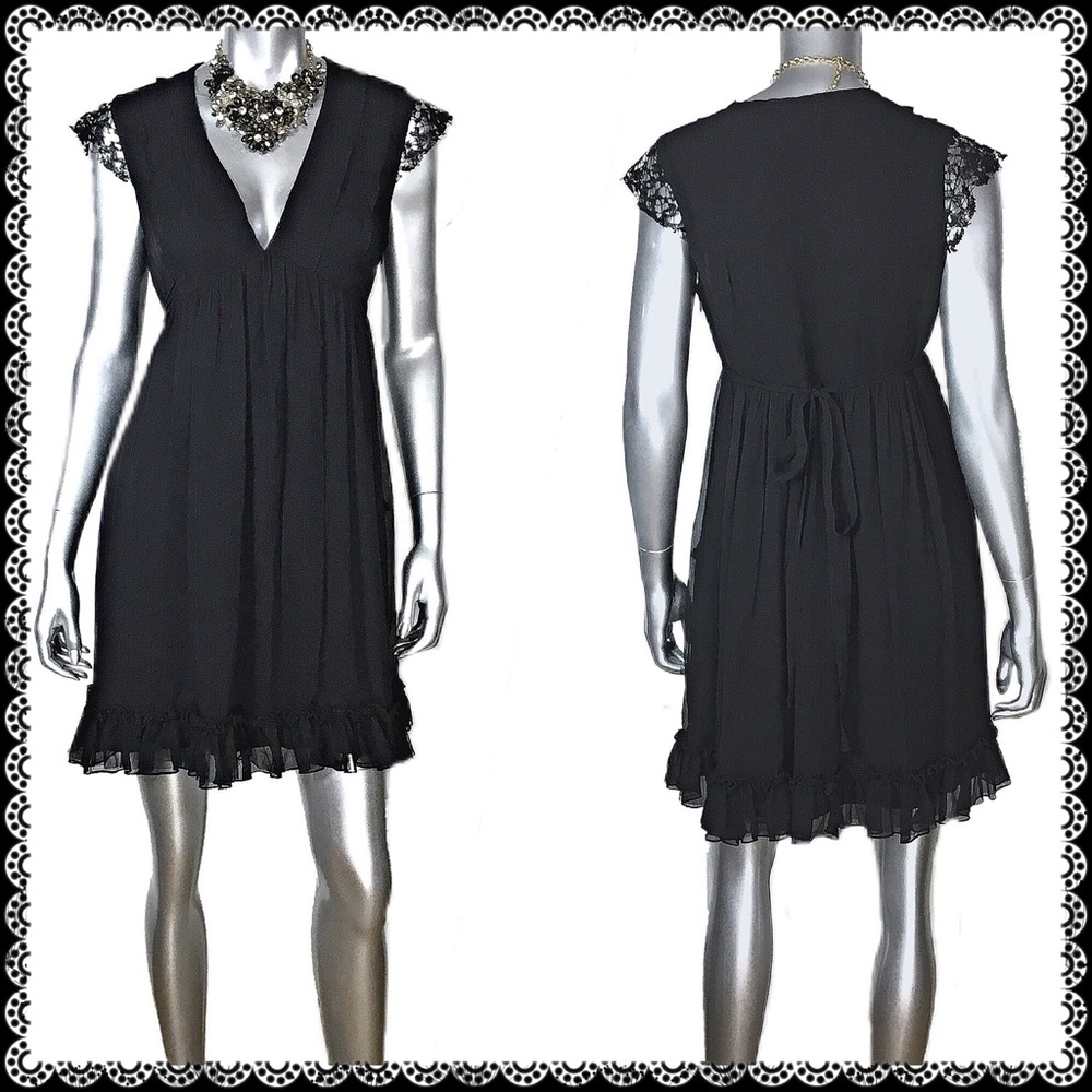 Dora Landa Silk Little Black Dress Sz 6